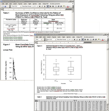 Clincial reports and tables screenshot